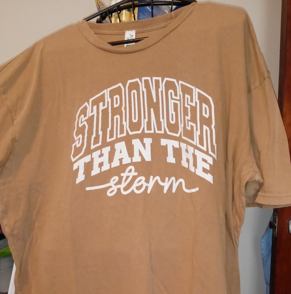 Stronger Than The Storm Tan Tee - Picture 1 of 6
